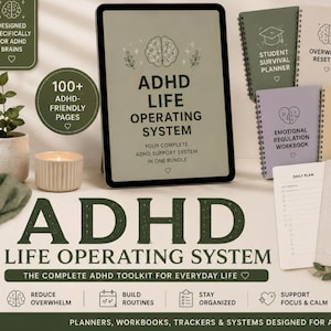 ADHD Life Operating System Bundle | Executive Dysfunction Planner | ADHD Toolkit | Life Admin & Productivity System