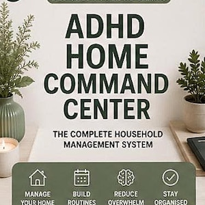 ADHD Home Command Center | Family Planner Bundle | ADHD Household Management System | Home Organization Toolkit
