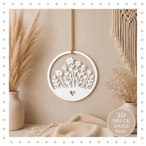 STL 3D print file - Door sign flower meadow - Sign - Decoration - Free gift - Door - Wall decoration - Simple - incl. small license