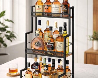 3 Tier Stepped Liquor Cabinet Wine Rack Home Bar Stand