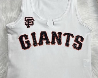 SF Giants Crop Top White