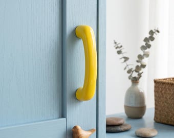 Maniglia in ceramica per mobili, pomello moderno per cassetti, accessori per mobili da cucina, aggiornamento per mobili, maniglia per cassetti di comò, complemento d'arredo minimalista per la casa