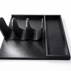 3 Pistol Safe Organizer | Single Stack Handgun Stand with Storage Cubby | Gun Safe Shelf Rack | 3D Printed PETG