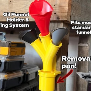 3-Funnel Holder with Removable Drip Tray – Magnetic Mount Fluid Station Organizer