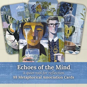 Metaphorical Association Cards, Narrative Therapy Deck, 88 Coaching Cards, Inner Yourney Self-Reflection, Psychology Gift, Digital Printable