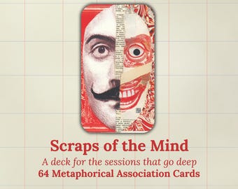 Metaphorical Association Cards, Narrative Therapy Deck, 64 Surrealist Collage Art Cards, Shadow Work,| Coaching Tool, Printable PDF + JPG