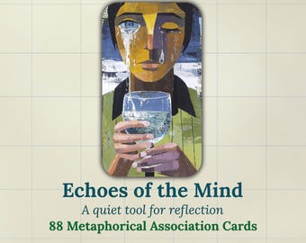 Tarjetas de asociación metafórica, mazo de terapia narrativa, 88 tarjetas de coaching, autorreflexión del viaje interior, regalo de psicología, imprimible digital