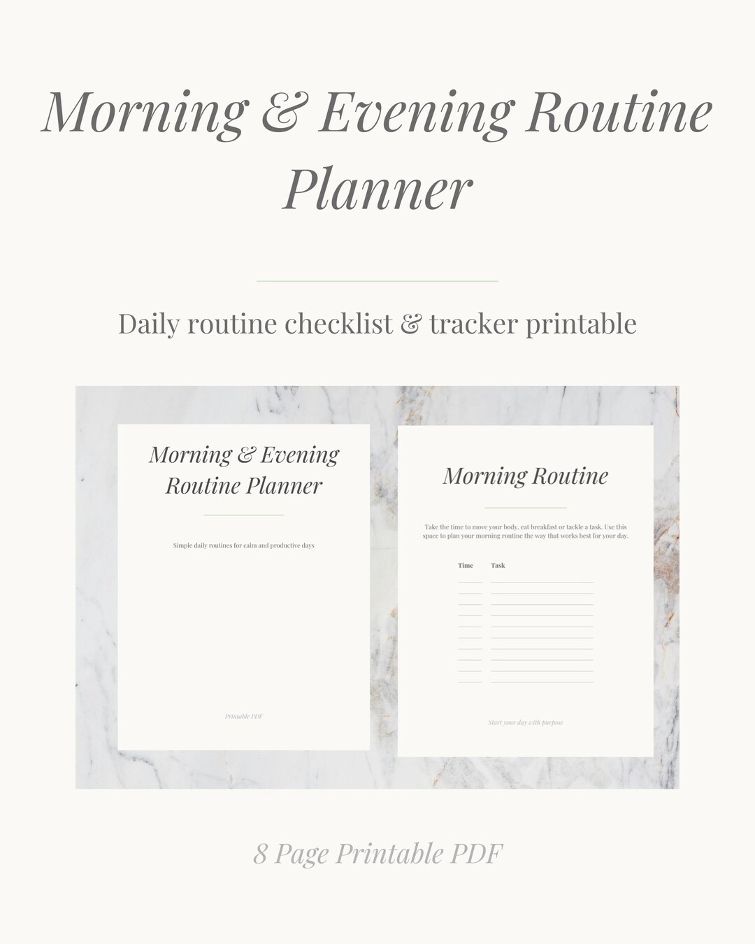 Morning & Evening Routine Planner Printable | Daily Routine Checklist ...