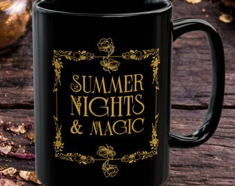 Summer Nights & Magic Black Mug | Witchy Coffee Mug