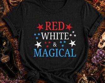 Red White & Magical Tee, Witchy Patriotic Shirt