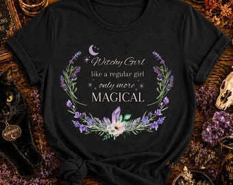 Witchy Girl Magical Floral Wreath T-Shirt | Witchy Graphic Tee