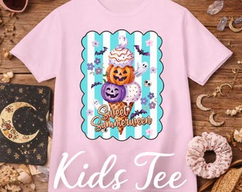 Summerween Ice cream Kids Tee | Summer Halloween Shirt