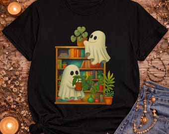 Bookshop Ghosts T-Shirt | Plant Lovers Shirt