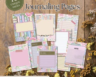 Floral Bookish Journaling Pages | Cottagecore Junk Journal Kit (Digital Download)