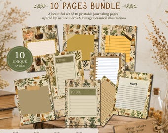 Vintage Botanical Journal Pages | Nature Junk Journal Kit (Digital Download)