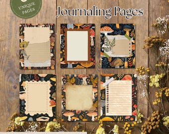 Woodland Mushroom Journal Pages | Cottagecore Nature Ephemera (Digital Download)