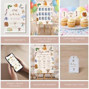 One For The Books Birthday Bundle | Digital Party Kit | Storybook | First Birthday | Template Bundle image 3