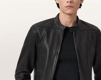 Holt Slim Fit Leather Jacket