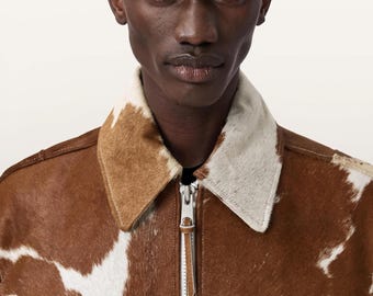 Garrison Oversized Cow Print Jacket