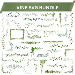 Vine Silhouette SVG: Leaf Vines Vector Graphics (PNG,Ai)