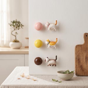 Katzenschrank Knöpfe, niedliche Harz Katze Schubladenknäufe, Tier Knäufe, Kinderzimmer Möbelknöpfe, Küchenschrankbeschläge, Katzen Decor