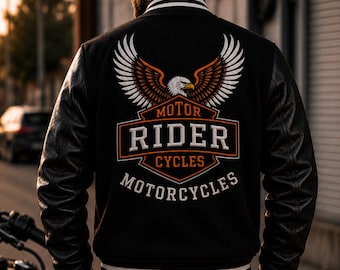 Harley Davidson Style Rider Varsity Jacket Men Women Motorcycle Street wear Bomber Coat