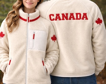 Heated Rivalry Maple Leaf Jacket | Canada Inspired Sherpa Fleece | Unisex Winter Street wear