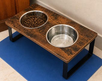 2 Bowl Dog Feeder -Dog Bowls with Stand, Elevated Dog Bowls, Pet Feeding Station | Raised Dog Dish