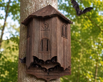 Waterproof Hanging Bat Habitat for Garden Tree | Outdoor Bat Houses for 100 Bats | 3 Layer Bat Shelter for Garden