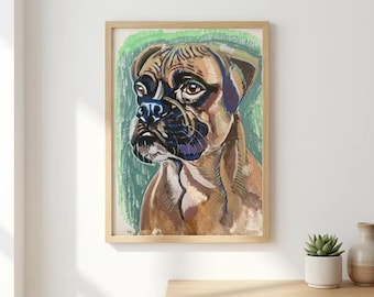 Custom Pet Portrait Painting, Acrylic Marker Art, Dog Cat Personalized Home Decor