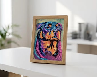 Custom Pet Portrait, Dog Cat Art Hand-Made Acrylic on Wood Panel, Painting From Photo