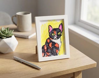 Custom Pet Portrait, Hand-Drawn Alcohol Marker Art, Miniature Cartoon Style 5x7