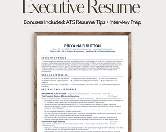 Executive Resume Template | Scope Line, ATS Friendly (Editable DOCX, 3 Colors)