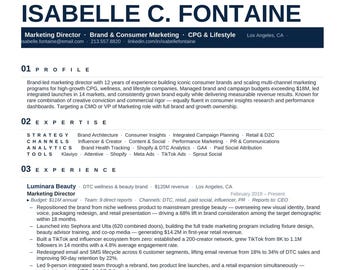 Marketing Resume Template Word | Bold Modern ATS Friendly (Instant Download)