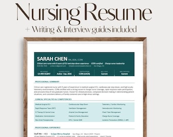 RN Resume Template | ATS Friendly Nursing CV (Google Docs, Word)