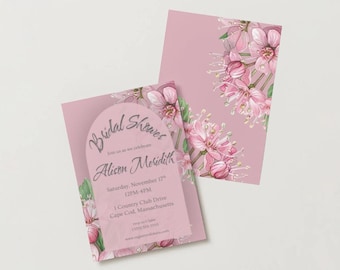 Bold Watercolor Floral Bridal Shower Invitation (Digital Download)