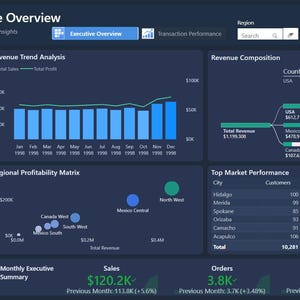 Power BI Executive Sales Dashboard Template | Editable Sales Analytics ...