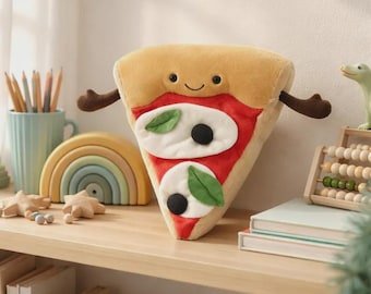 Pluszowa zabawka Jellycat Pizza Slice, szczegółowe dodatki, miękkie pluszowe zwierzątko wypełnione jedzeniem