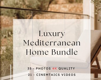Paquete de lujo para el hogar mediterráneo: 35 fotos en 4K, 21 vídeos cinematográficos (descarga digital)