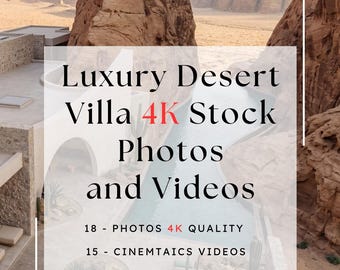 Paquete de fotos y videos cinematográficos en 4K de una lujosa villa en el desierto / 18 fotos y 15 videos para arquitectos, diseñadores e inmobiliarias.