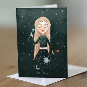 Tarot greeting card - The magician for the power to implement one's own ideas