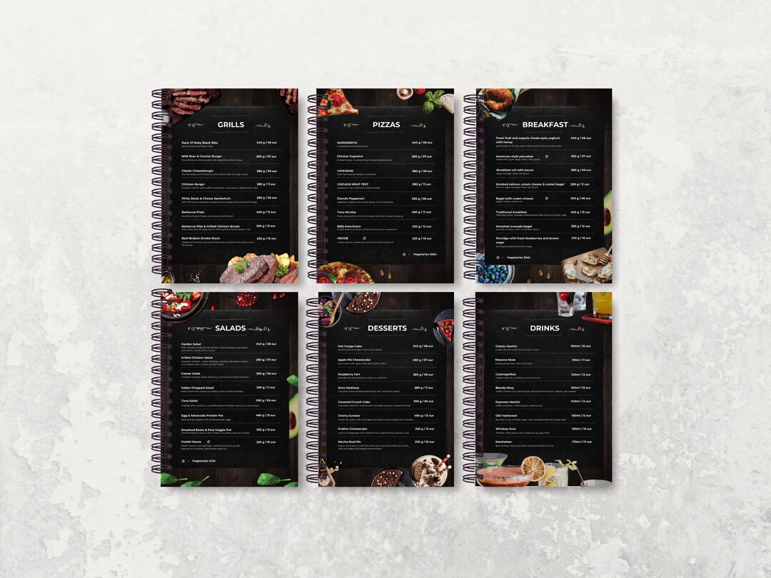 Editable Restaurant Menu Template, 8-page Menu Modern Design Layout ...