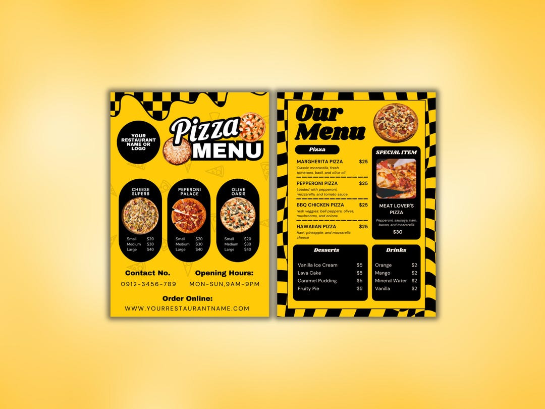 Editable Pizza Menu.pdf Editable Pizza Menu Template, Modern Italian Pizzeria Menu Design ...