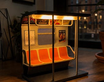 Lámpara de mini estación de metro / Lámpara decorativa de tren de Nueva York / Detalle decorativo de escritorio urbano