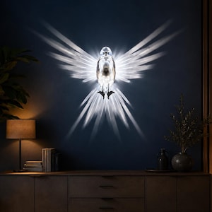 Lámpara de pared con forma de pájaro de cristal / Lámpara de sombra con forma de ala de ángel, decoración de pared ambiental moderna