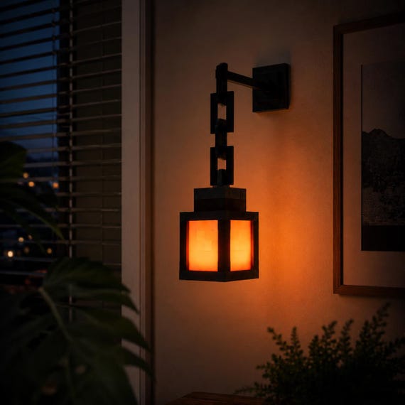 Voxel Wall Lantern, Pixel Art Lamp, Gaming Room Decor