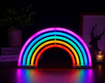 Regenbogen Neon LED-Licht, mehrfarbige Schreibtischlampe, Kinderzimmer Dekor, Spielstimmungslicht
