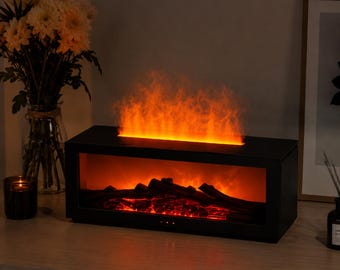 Humidificador de chimenea con efecto de llama – Difusor de aromaterapia, luz nocturna ambiental