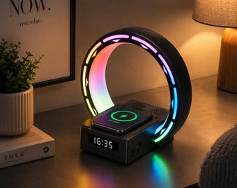 4 in 1 RGB Wireless Ladegerät Lautsprecher Lampe & Uhr