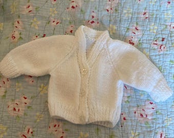 Hand knitted baby cardigan knit in any colour and size up to 12-18 months